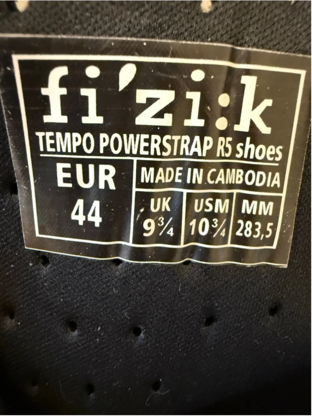 Fizik Tempo Powerstrap R5 Cycling Shoes Size 44 w/ Look Delta Peloton Cleats EUC